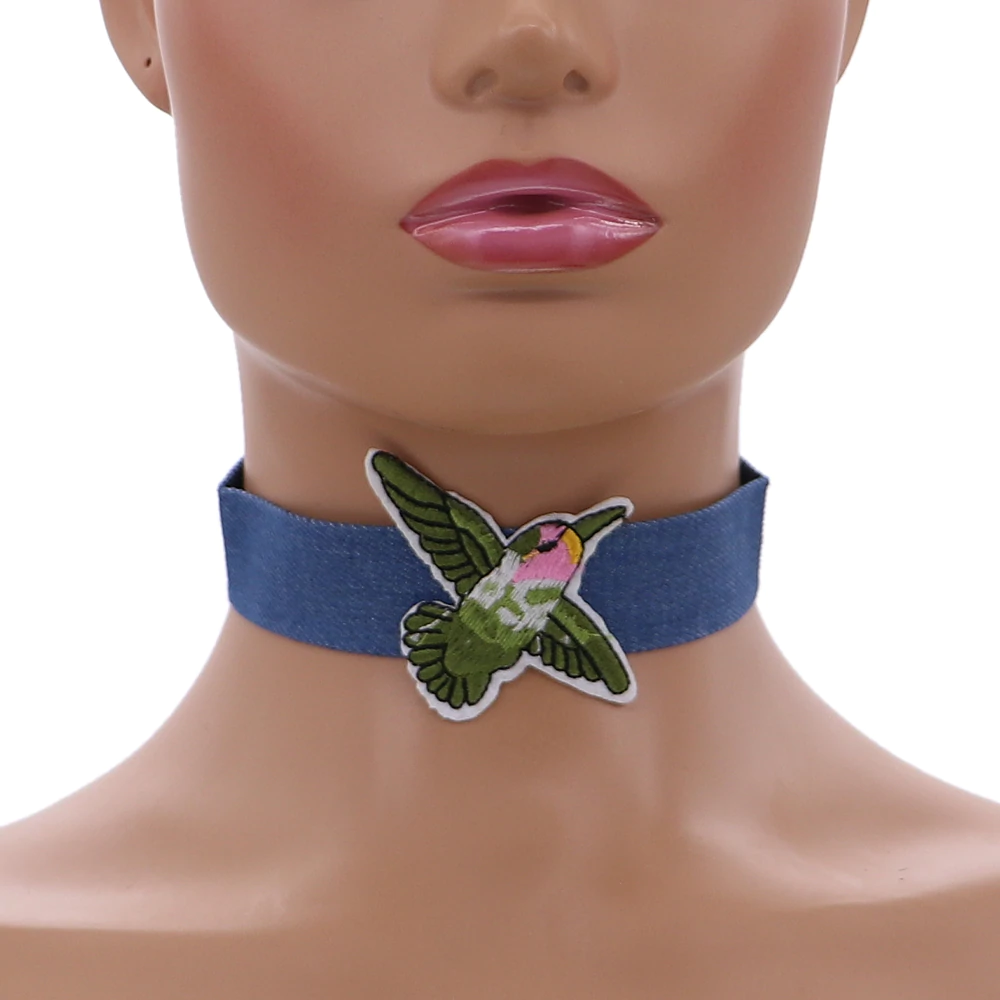 Green Hummingbird Denim Embroidery Choker Necklace – Risque21 Denim Country, Denim Embroidery, Tea Reading, Chokers, Choker Necklaces, Fashion Updates, Green Necklace, Blue Denim, Hummingbirds