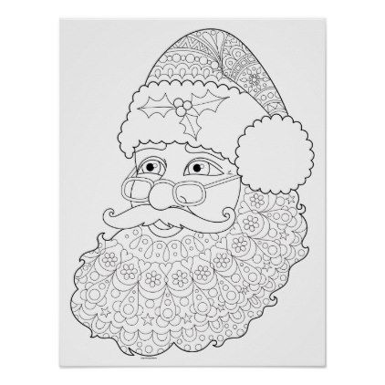 Products Glue Stocking Stuffers Coloring Pages Groovy Santa Coloring Poster Colorable Poster Zazzle Com Christmas Coloring Books Christmas Coloring Pages Coloring Pages