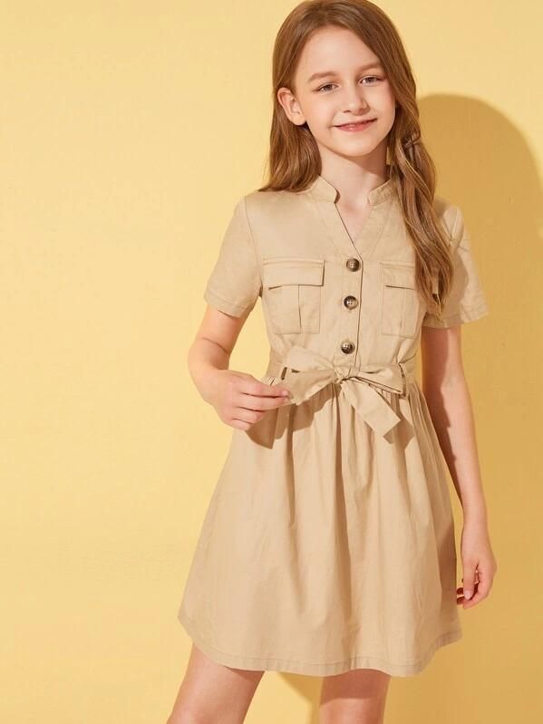 Girls Flap Pocket Front Self Belted Shirt Dress In 21 Teenage Dress Frock Design Girls Frock Design Girls Flap Pocket Front Self Belted Shirt Dress In 21 Teenage Dress Frock Design Girls Frock Design