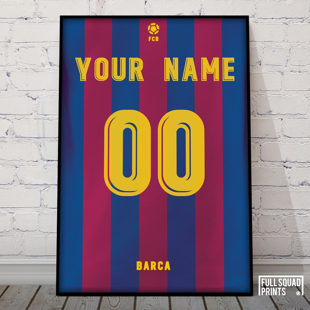 Personalised Barcelona Football Poster - Football Gifts, Football