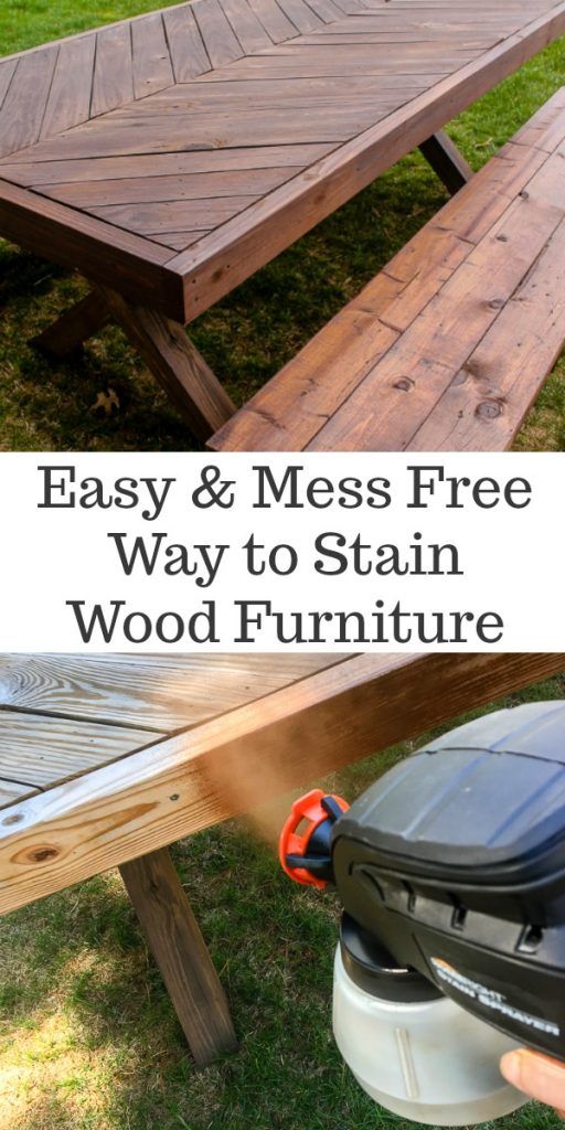 Easiest Way to Stain a Wood Table | Outdoor wood furniture, Diy wood