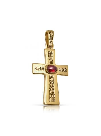 Нательный крест с кабошоном и молитвами с вставкой граната Sar, Ankh, Symbols, Letters, Jewelry, Jewlery, Jewerly, Schmuck, Letter