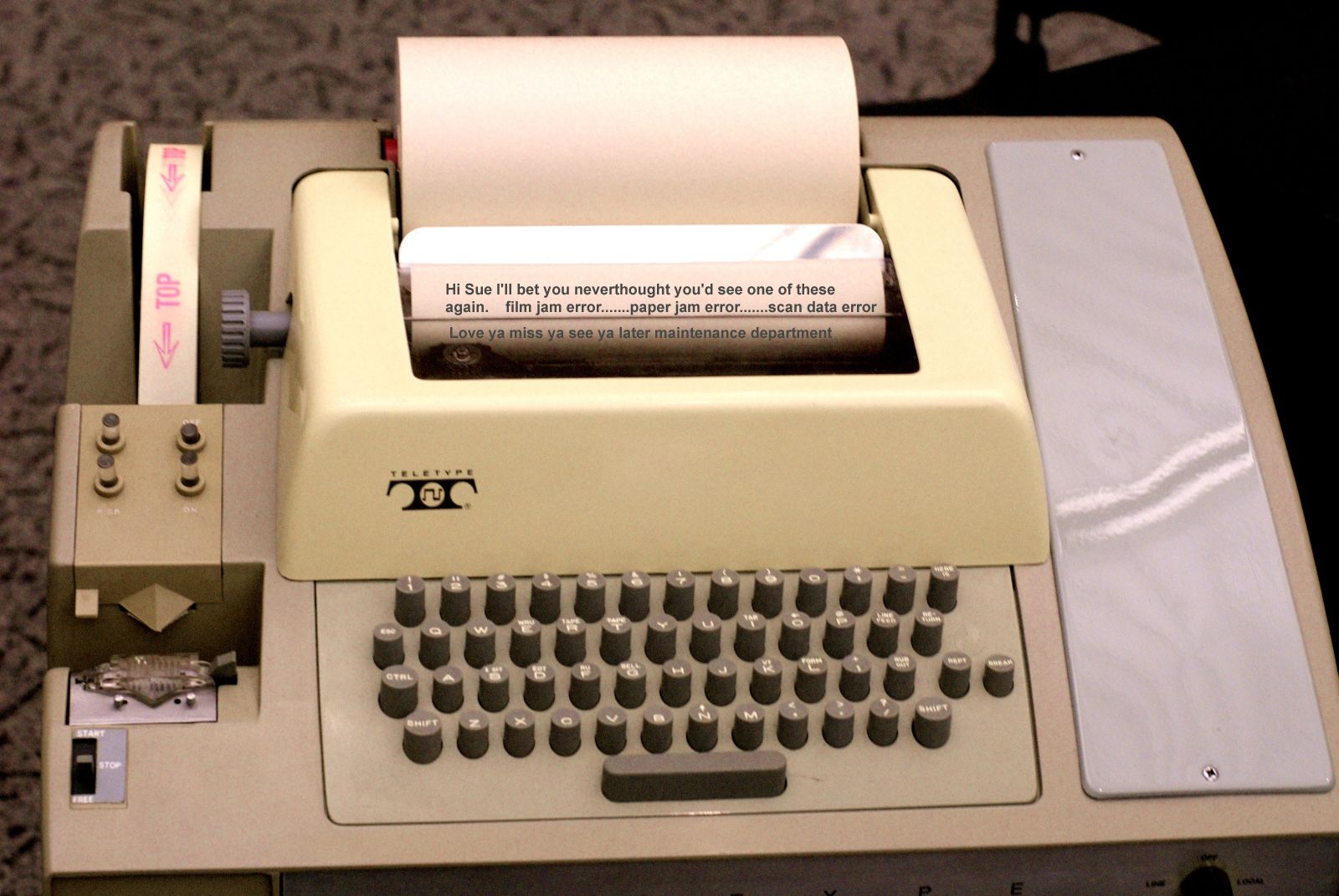A Model 33 ASR Teletype IN THE 1970 S THIS WAS THE INPUT OUTPUT DEVICE a-model-33-asr-teletype-in-the-1970-s-this-was-the-input-output-device