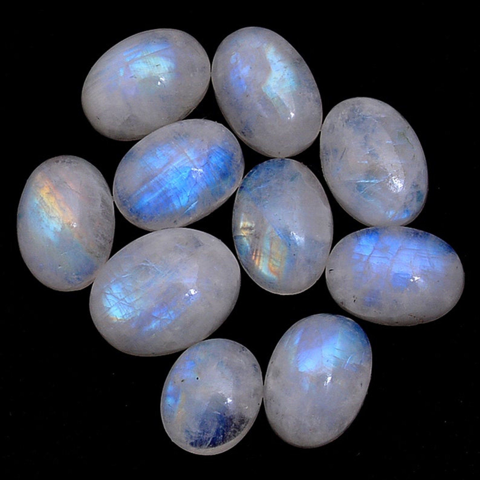 5 pieces drop moonstone cabochone 7 x 9 mm