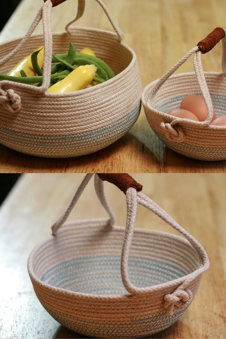 these handmade rope baskets
