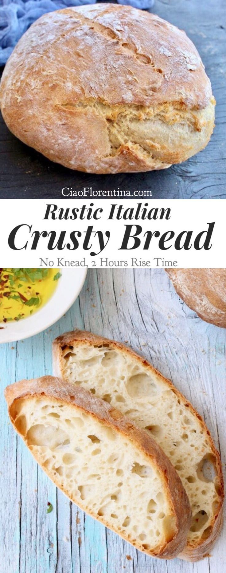 Rustic Italian Crusty Bread Recipe, No Knead with only 2 Hours Rise Time and Baked on a Pizza Stone Italian Bread Recipes, Artisan Bread Recipes, Bread Machine Recipes, Bread Recipes Homemade, Baking Recipes, Crusty Italian Bread Machine Recipe, Bread Machines, Bread Recipes With Yeast, Bread Recipies