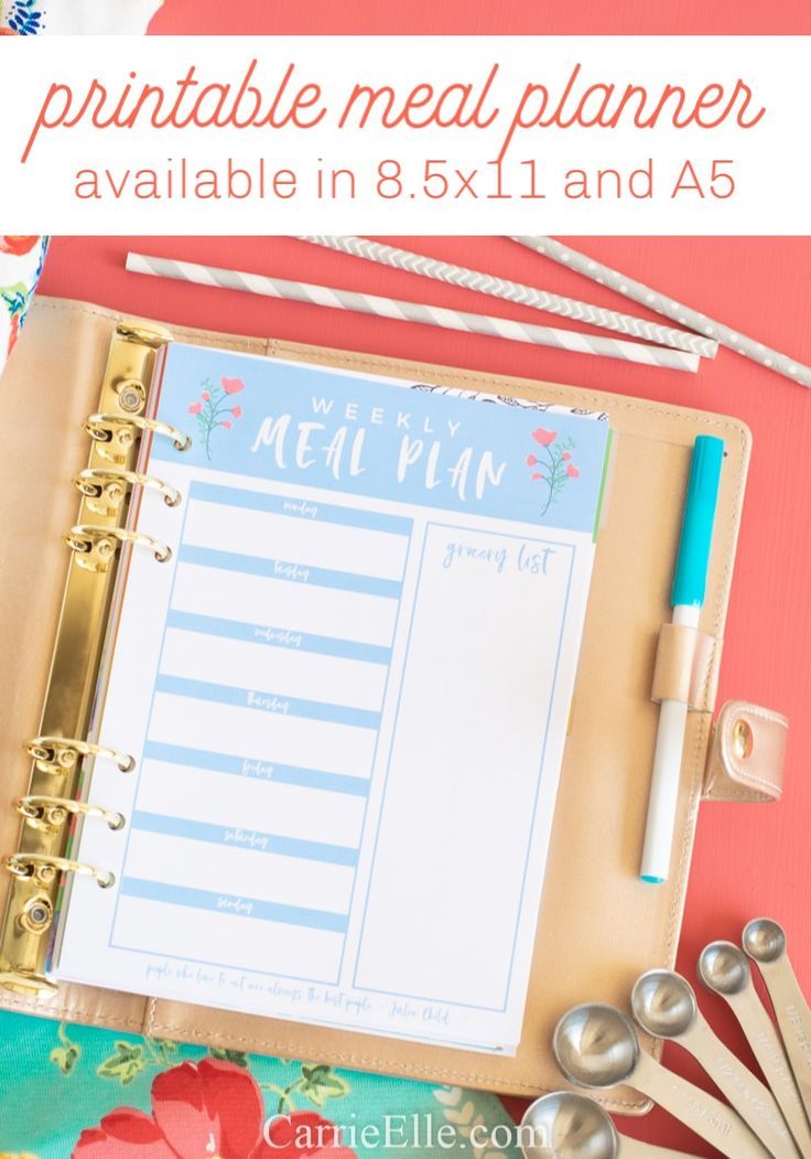 Printable Weekly Meal Planner Template for May Carrie Elle Printable Weekly Meal Planner Template for May Carrie Elle