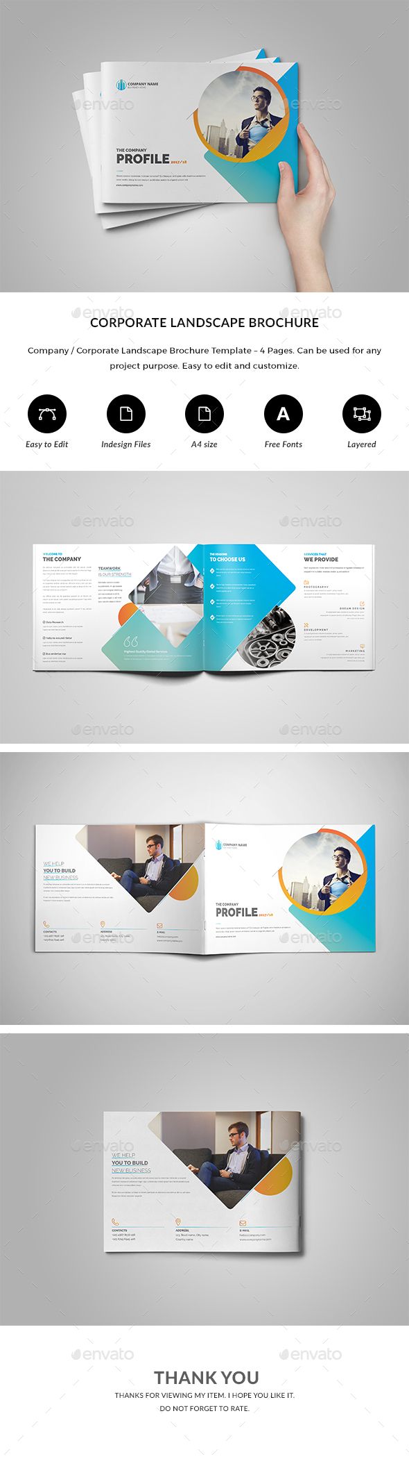 company corporate landscape brochure 4 pages brochures print