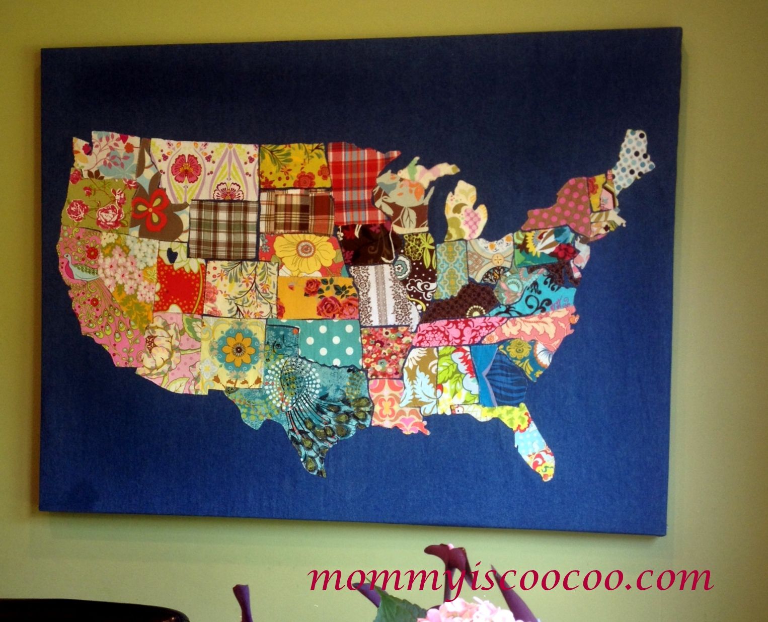 fabric usa map from mommyiscoocom so cool i think this would be