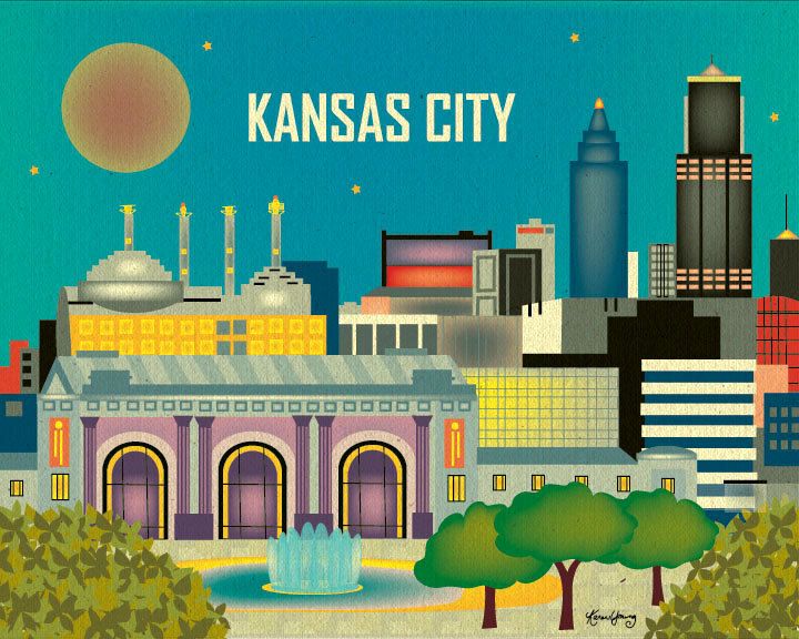 Kansas City Skyline Art Print Wall Missouri Kansas City Skyline Missouri Destination Wall Art Poster Print For Home Office And Nursery Style E8 O Kan Brand New 19 99 Via Etsy