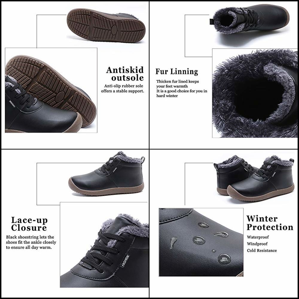 iLoveSIA Mens Warm Fur Lining Winter Outdoor Casual Snow Ankle Boots
