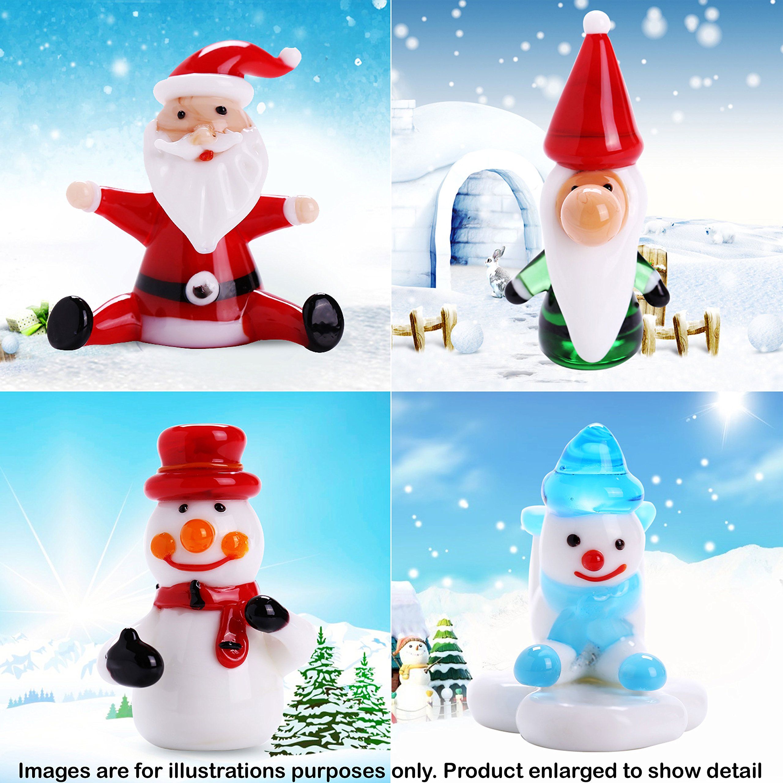 White /& Blue Matashi Murano Christmas Winter Decorative Glass Snowman Figurine