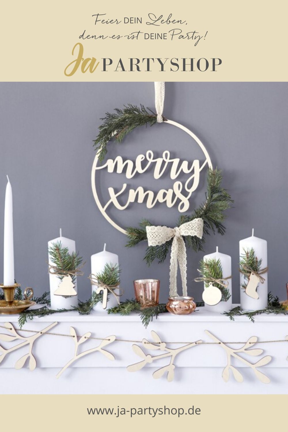 WEIHNACHTSZAUBER Girlande Frohe Weihnachten,silber 2m