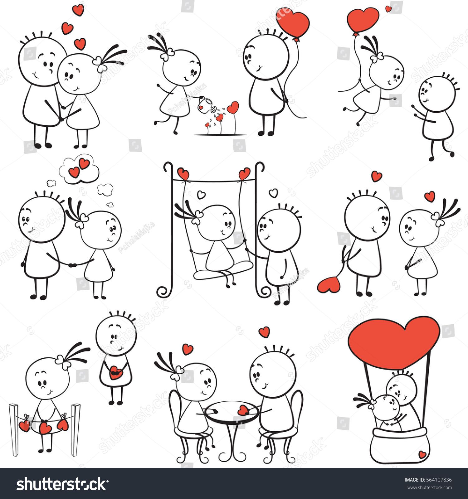 Doodle Art, Doodle Drawings, Cartoon Drawings, Cute Drawings, Love Doodles, Journal Doodles, Love Drawings Couple, Couples Doodles, Stick Figure Drawing