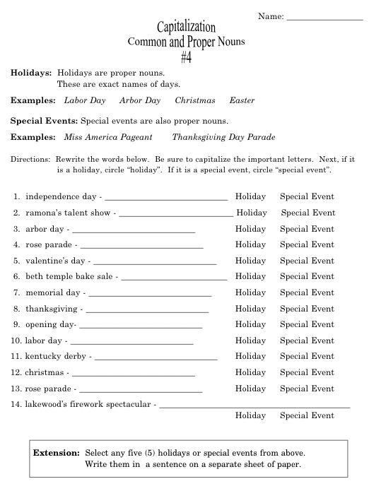 Printable English Grammar Worksheets for Grade 4
