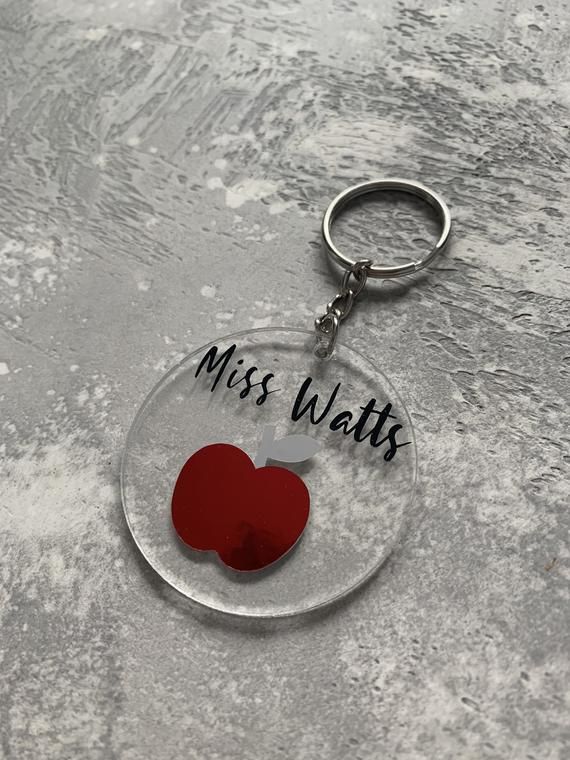 Download Personalised teacher gift keyring with apple. | Etsy in ...