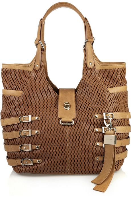 Jimmy Choo Bree Large Perforated Leather Bag Bags Jimmy Choo Bree Large Perforated Leather Bag