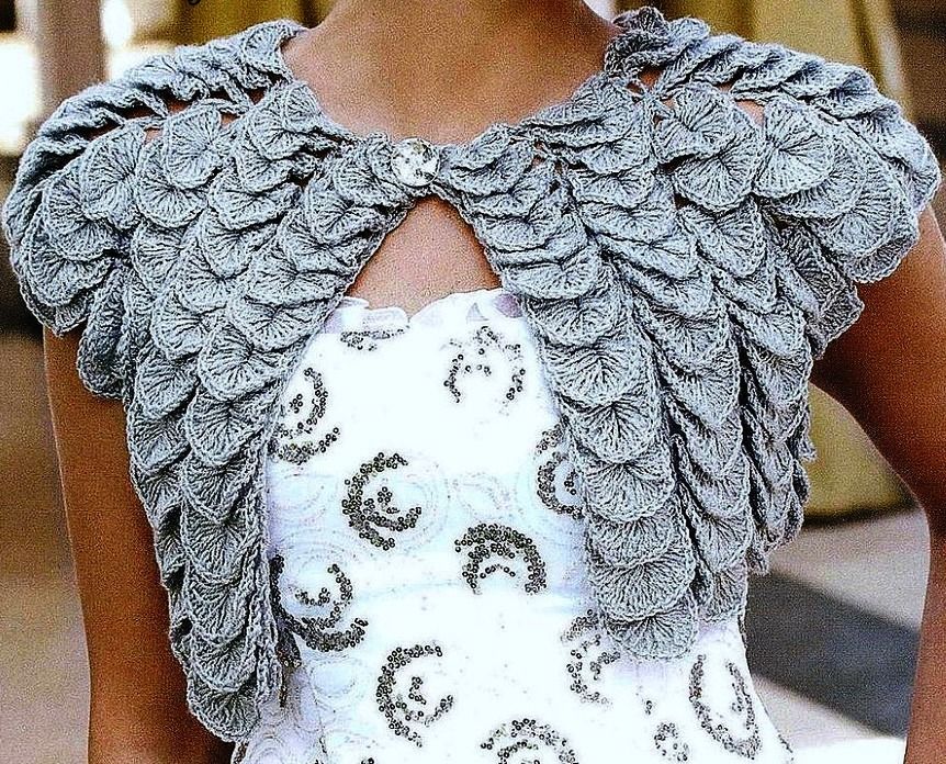 Crochet Bolero Fish Scales Krose Tig Isi Ceket Orgu Crochet Bolero Fish Scales Krose Tig Isi Ceket Orgu