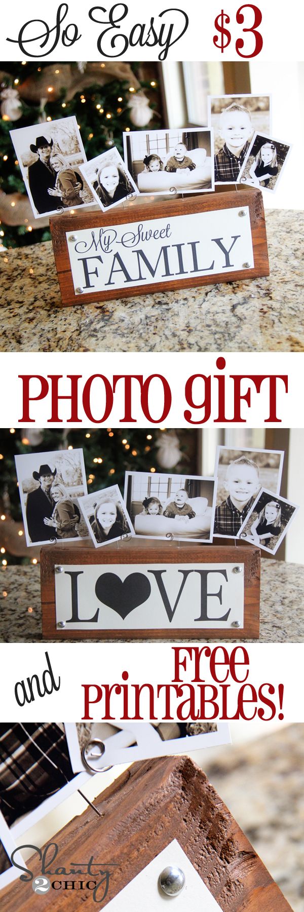 Great Photo Block Gift Idea for from Shanty-2-Chic.com // Great gift for anyone and SO EASY! Great Christmas Gifts, Homemade Christmas, Xmas Gifts, Holiday Crafts, Christmas Crafts, Christmas Ideas, Christmas Wood, Christmas Signs, Christmas Pictures