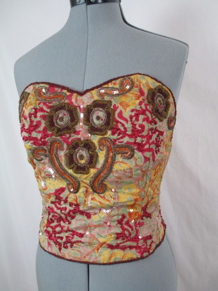 Class Corset Beaded Sequin Silk Women S 8 Class Corset