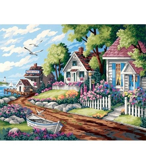 Paint By Number 20 X16 Cottages By The Sea Jo Ann Resim Sanati Resimler Resim Paint By Number 20 X16 Cottages By The Sea Jo Ann Resim Sanati Resimler Resim