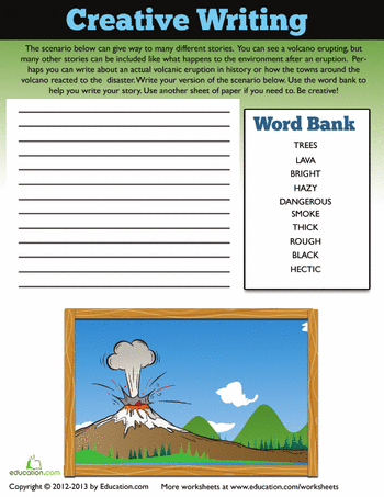 creative writing volcano eruption