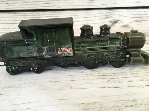 Avon Train Bottle Green Glass Train Vintage Avon Perfume Bottle Train by