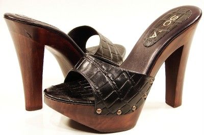 Donna high heel wooden slide sandals nero Marrone scarpe fetish Donna high heel wooden slide fetish sandals nero Marrone scarpe fetish slide ebb063