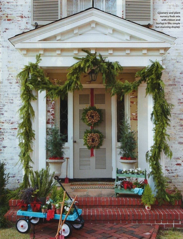 outdoor holiday decor greenery garland, plant nursery
