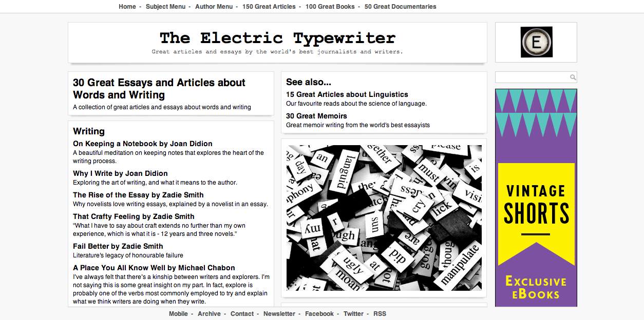 Electric typewriter essay