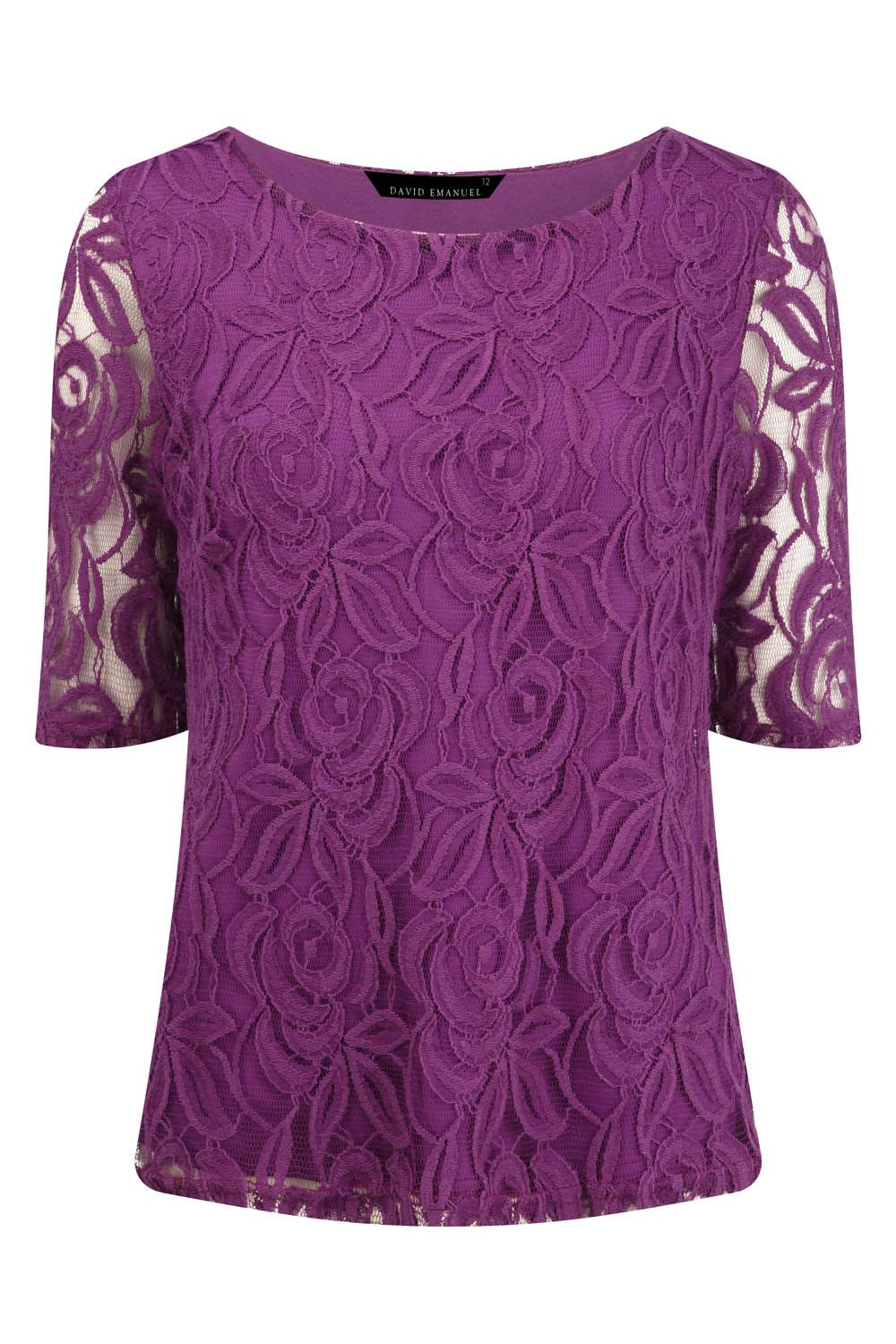 Beautiful purple lace top at Bonmarche Purple Lace Top, Purple Yellow