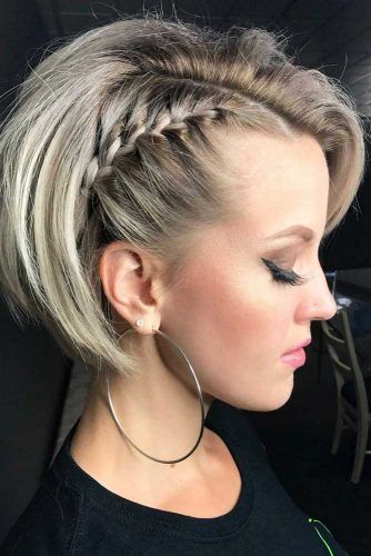 Different Chic Styles For Pixie Bob Haircut ★ See more: https://lovehairstyles.com/pixie-bob/ Braids For Short Hair, Short Hair Cuts, Styling Short Hair Bob, Braided Short Hair, Big Braids, Braided Updo, Wavy Hair, Blonde Hair, Thick Hair Styles