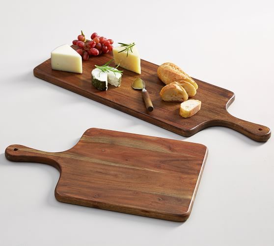 WEST ELM ~ ACACIA WOOD SLAB ~ CUTTING BOARD CHESSE SERVING PLATE ~POTTERY BARN