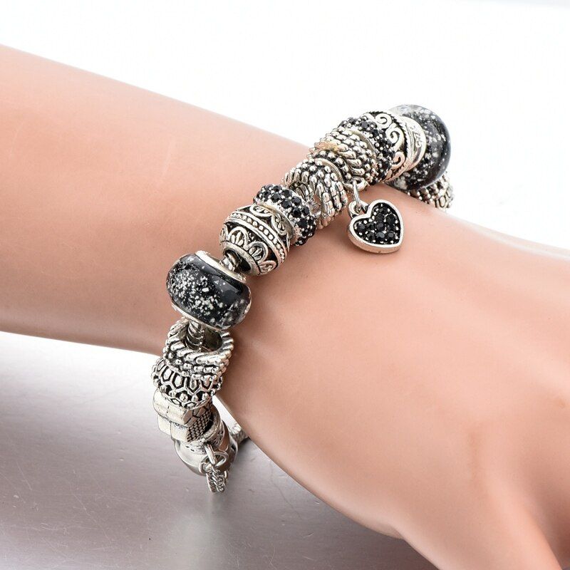 Black Charm Bracelets | KOGLuxury.com in 2020 | Gold bracelet for women