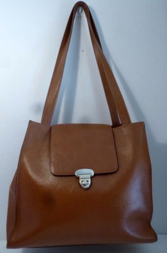 Fiori Vintage 80 S Tan Leather Tote Style Shoulder Handbag Purse Fiori Vintage 80 S Tan Leather Tote Style Shoulder Handbag Purse