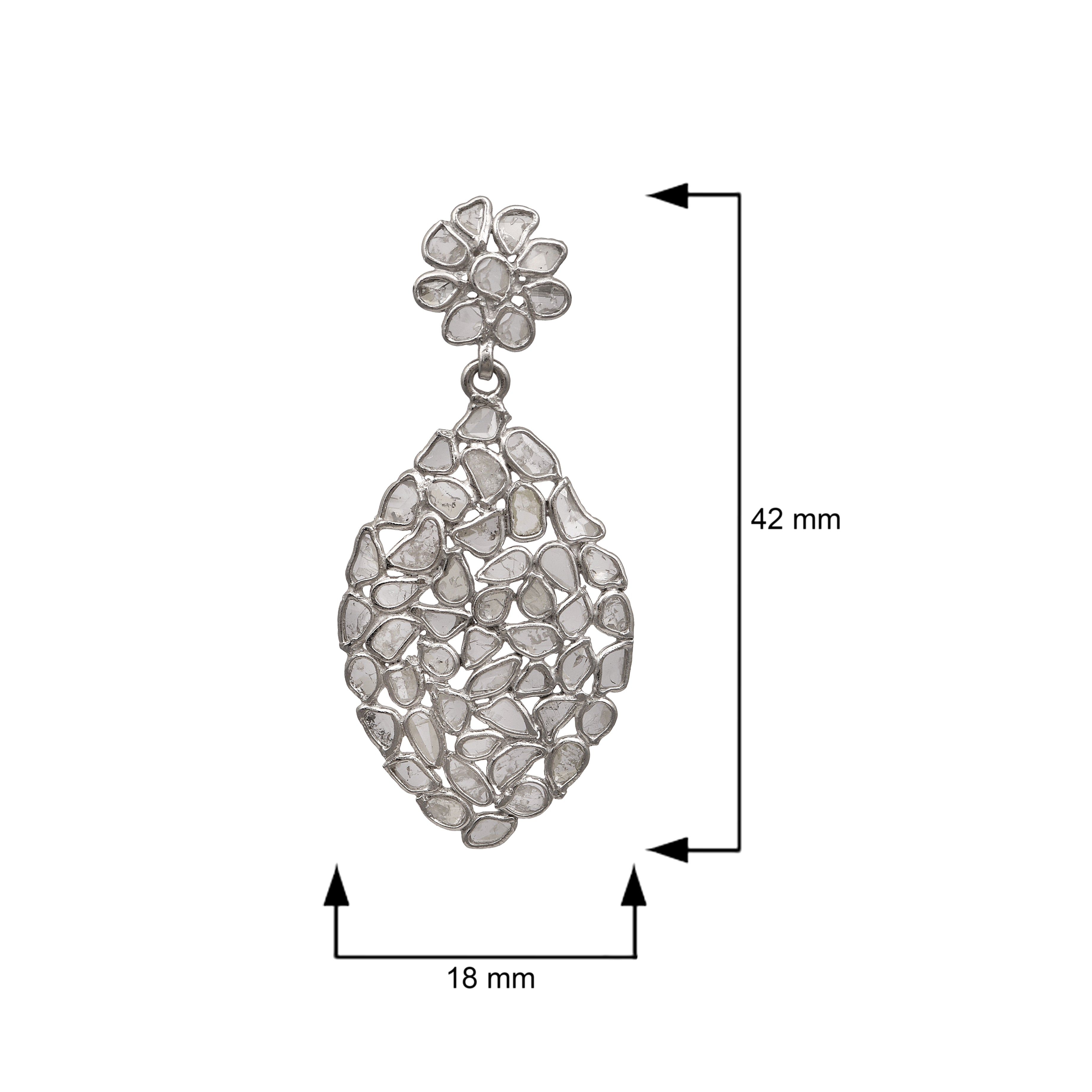 Product Details Polki Diamond Weight: 3.50 CTW, 120 pcs. Material: 925 Sterling Silver Platinum-Plated Gross Weight (approx.): 3.52 g Closure: Butterfly These unique earrings are made with natural Polki diamonds and 925 sterling silver. Our products are handmade and made with high-quality gemstones and 925 sterling silver. Polki diamonds are one of the oldest forms of natural uncut slice diamonds, originating in India, that are naturally mined from Earth and are kept untreated, with no use of ch Polki Earrings, Etsy Earrings, Dangle Earrings, Square Earrings Studs, Square Stud, Uncut Diamond, Simple Earrings, Fine Silver, Photo Jewelry