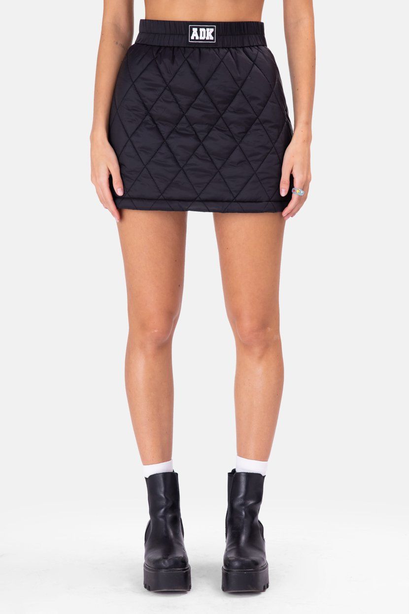 ADK Quilted Mini Skirt - BLACK / XL ADK Quilted Mini Skirt - BLACK / XL