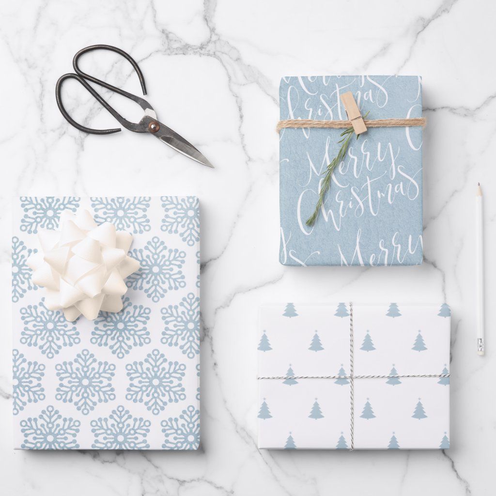 Merry Christmas Snowflakes, Blue Christmas, Christmas Trees, Christmas Decor, Modern Christmas, Christmas Gift Packaging, Christmas Gift Wrapping Paper, Holiday Cards, Christmas Cards