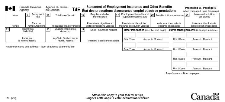 T4E Slip Statement Of Employment Insurance And Other Benefits T4E Slip Statement Of Employment Insurance And Other Benefits