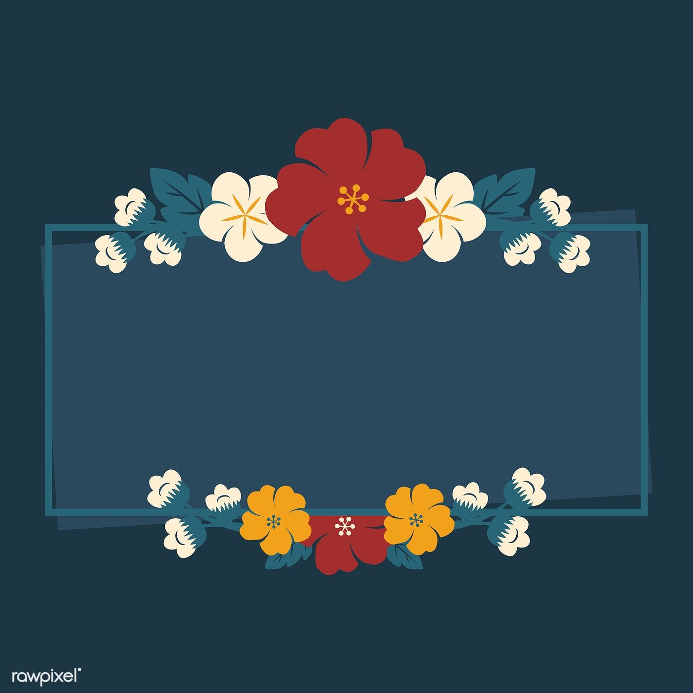Download Rectangle colorful floral border vector | free image by ...