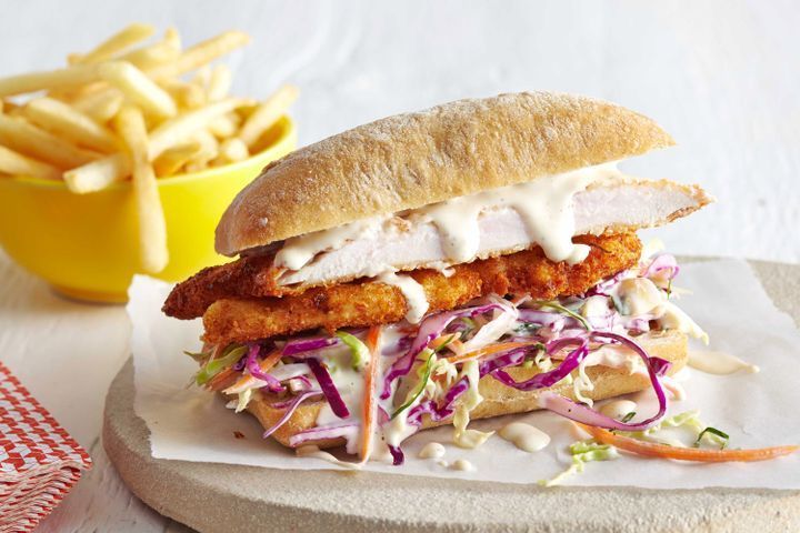 Taste Chicken Schnitzel Sandwich Chicken Schnitzel Sandwiches Savoury Food
