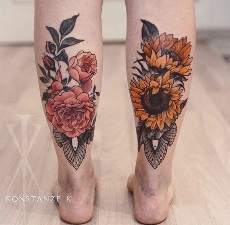 Sunflowers Gardenias On Opposite With Images Tattoos Neck
