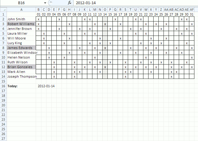 shift schedule templates