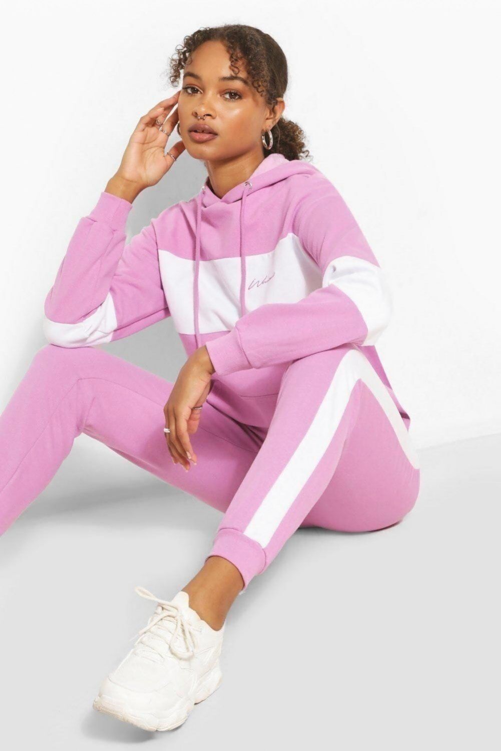 Womens Woman Script Colour Block Tracksuit Purple 8 Woman Script Colour Block Tracksuit 2020