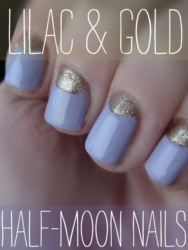 Half Moon Nails Half Moon Manicure, Half Moon Nails, Manicure And Pedicure, Mani Pedi, Lilac Nails, Gold Nails, Marble Nails, Glitter Nails, Acrylic Nails