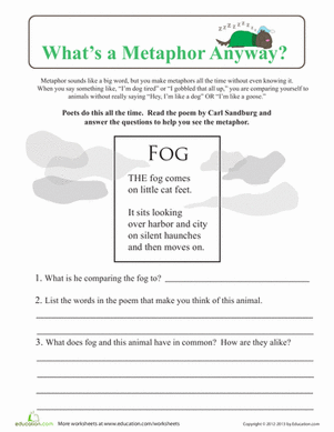 What Is A Metaphor Reading Pinterest Third Grade Composition Worksheets What Is A Metaphor