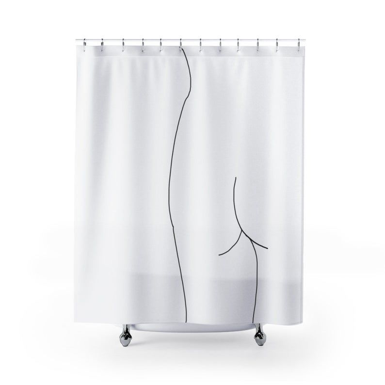 Pin On For The Minimalist Line Art Home Decor Ideas Line Art Home Decor Ideas, Art Shower Curtain