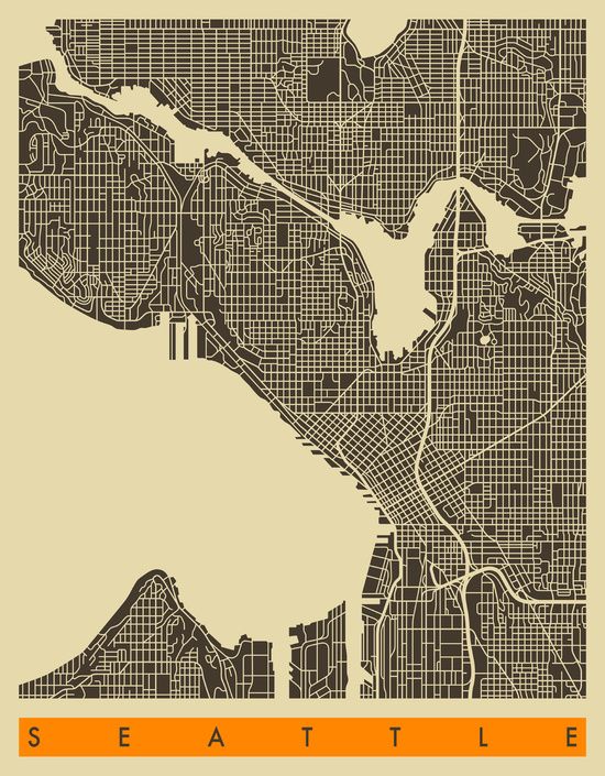 seattle map art print with images seattle map art velocity art and design seattle