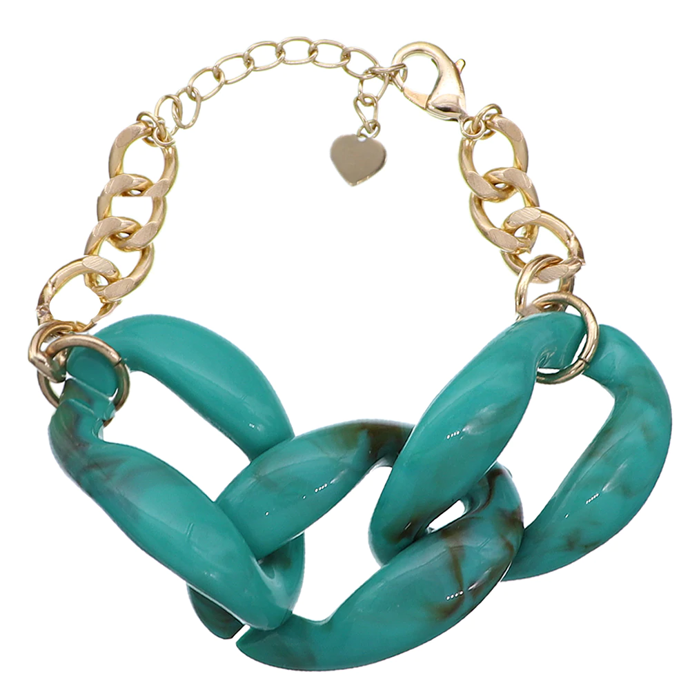 Turquoise Oversized Chain Link Bracelet – Risque21 Chain Link Bracelet, Link Bracelets, Chain Necklace, Sporty Girls, Fashion Updates, Gold Tones, Wrist, Oversized, Turquoise