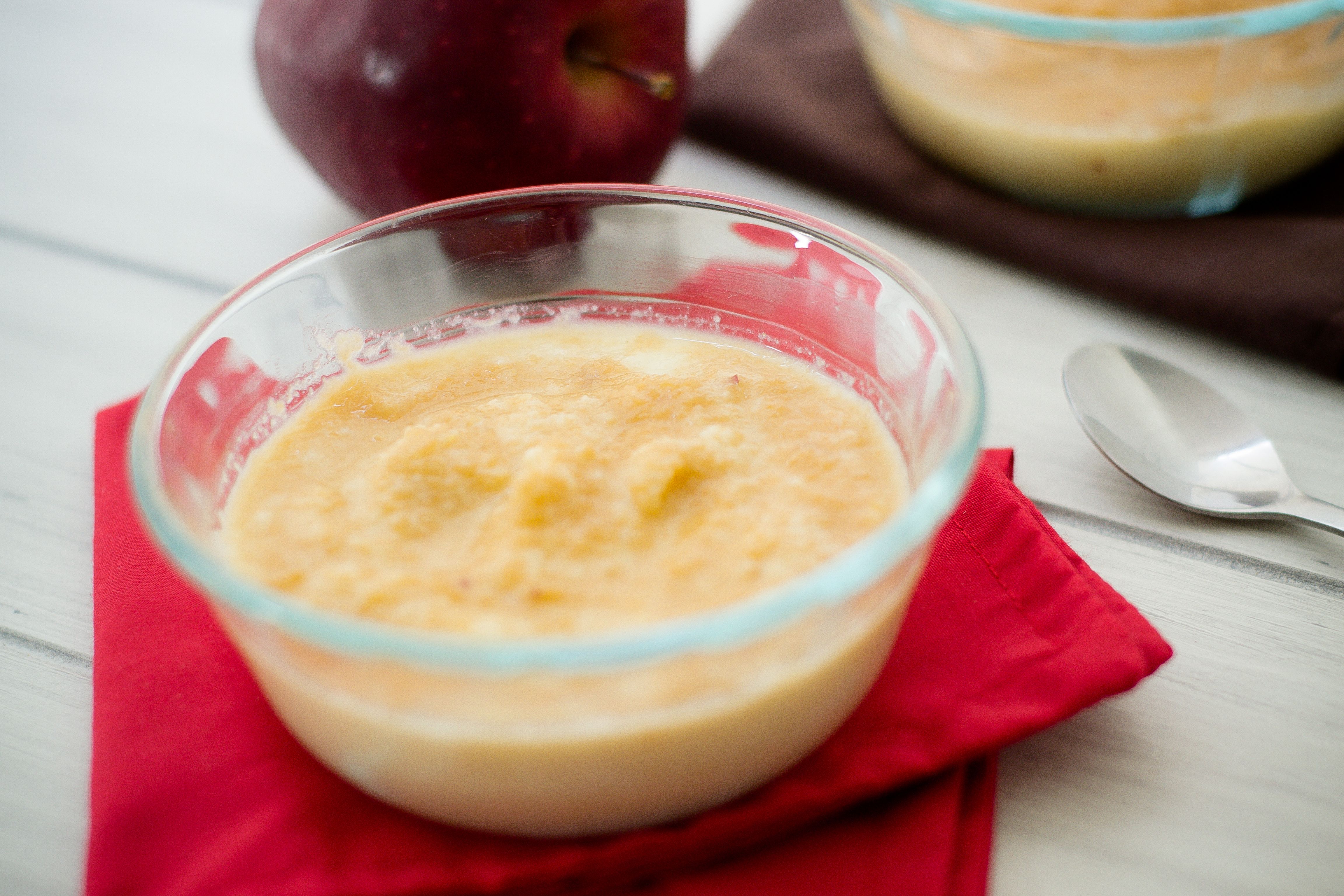 Avena Con Manzana Receta Avena Con Manzana Recetas De Comida Para Bebés Comida Para Bebé